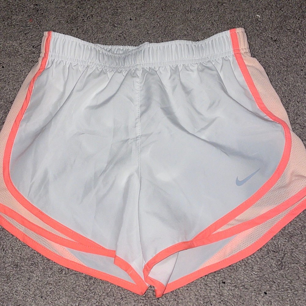 Nike dri-fit athletic shorts- white and coral - womens extra small